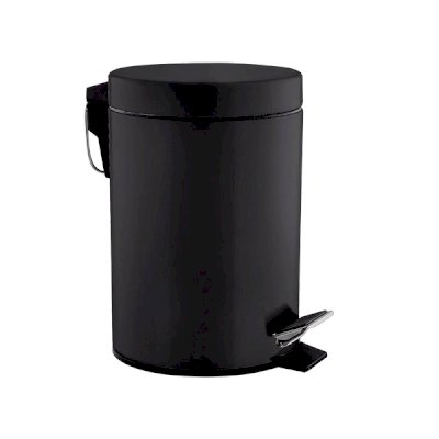 5L PEDAL BIN MATT BLACK ROUND 0.35MM