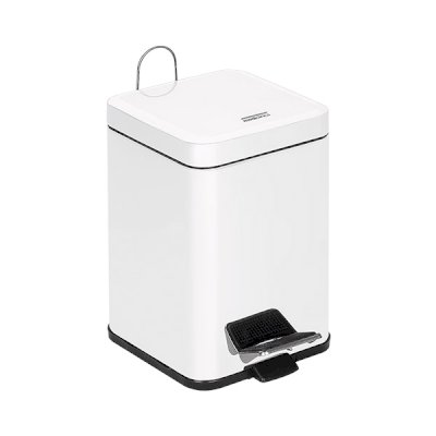 SQUARE PEDAL BIN 6 LTR, WHITE EPOXY