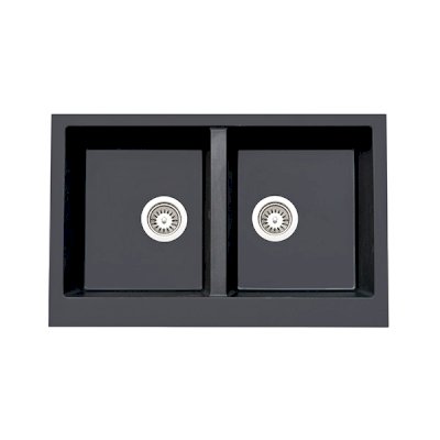 MNFD GRANITE SINK 50*78 CM GREY MATTE DBL BWL