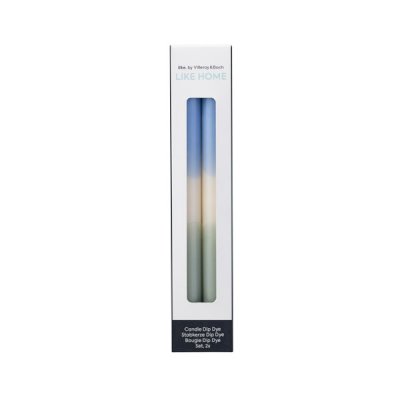 Like Home Taper candle dip dye ice,  sage,  2 pcs