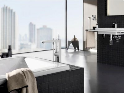 Eurocube Single Lever Floor Mounted Bath Mixer