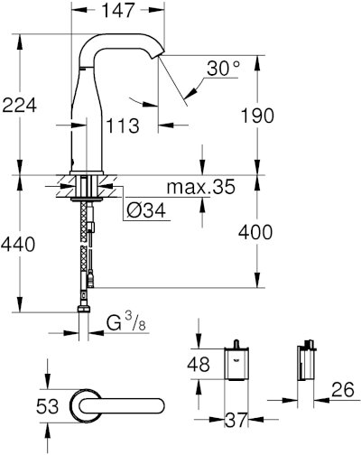 Essence E Infra Red Electronic Basin Tap