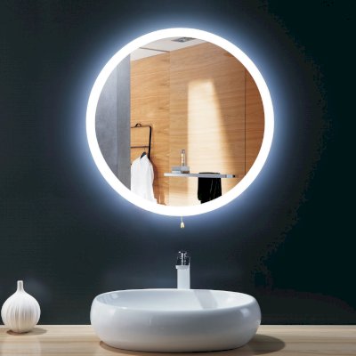 Mirror Sandbasting With Led Steel Frame Touch Sense