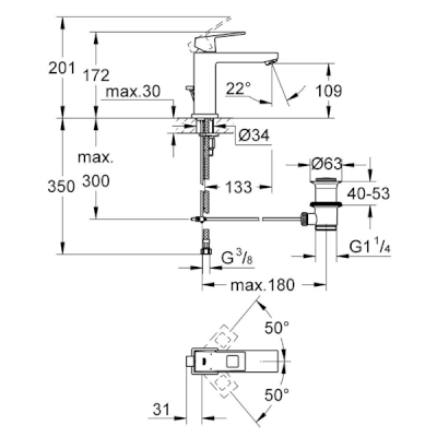 Eurocube Basin Mixer M-Size