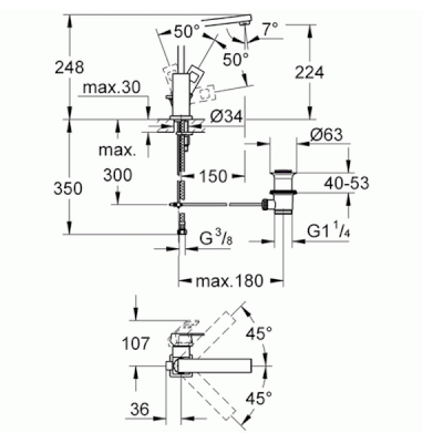 Eurocube Single Lever Basin Mixer L-Size