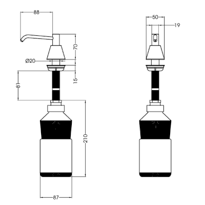 Recessed Push Button Soap Dispenser