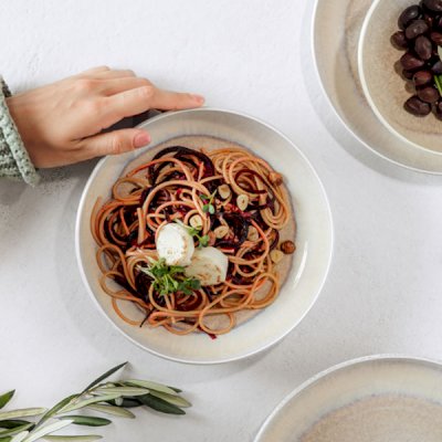 Perlemor Sand Pasta Bowl 22cm