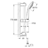 Euphoria 110 Massage Shower Rail Set in Supersteel - Image 2