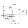 Euroeco Cosmopolitan T Self-Closing Pillar Tap - Image 4