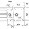 1.5 Bowls Plus 1 Left Arm Drainer 100cm Inset Sink - Image 2