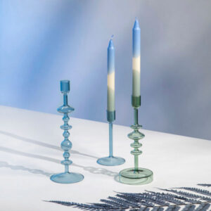 Like Home Taper candle dip dye ice, sage, 2 pcs