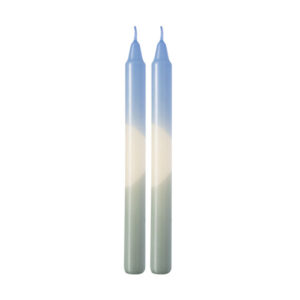 Like Home Taper candle dip dye ice, sage, 2 pcs